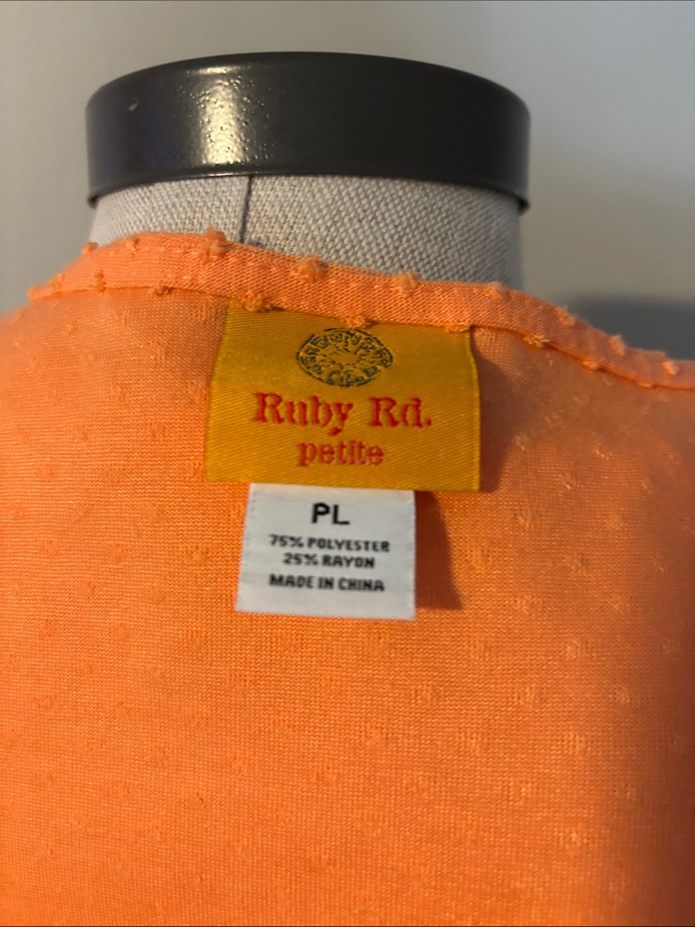 Ruby Rd. Light sherbet Orange Textured Ruffle-Sleeve Tunic - Picture 3 of 3
